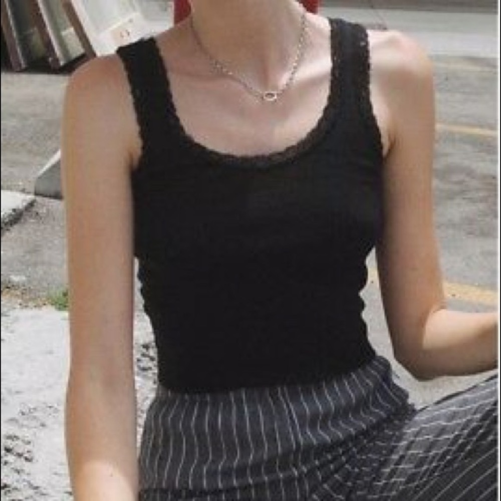 J. Galt Lace Trimmed Tank Top